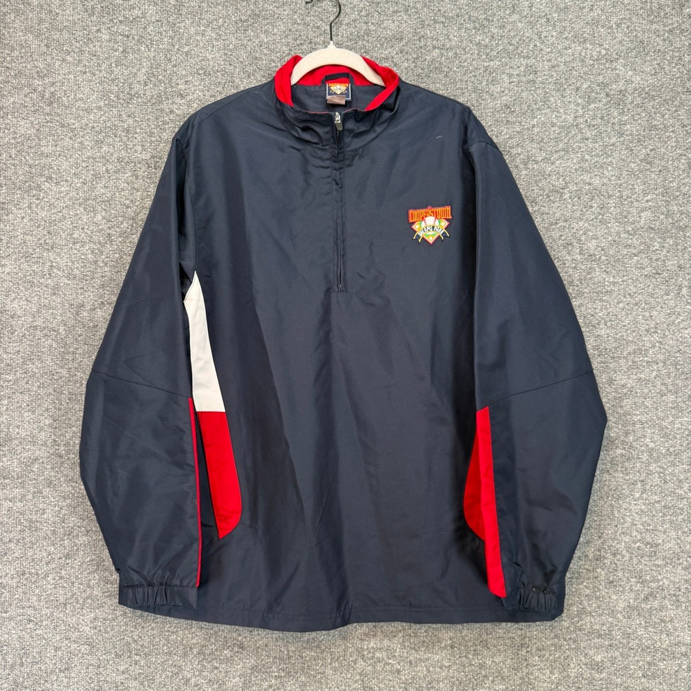 Cooperstown Dreams Park Baseball Windbreaker Jacket Mens Large Blue‎ Vtg MLB